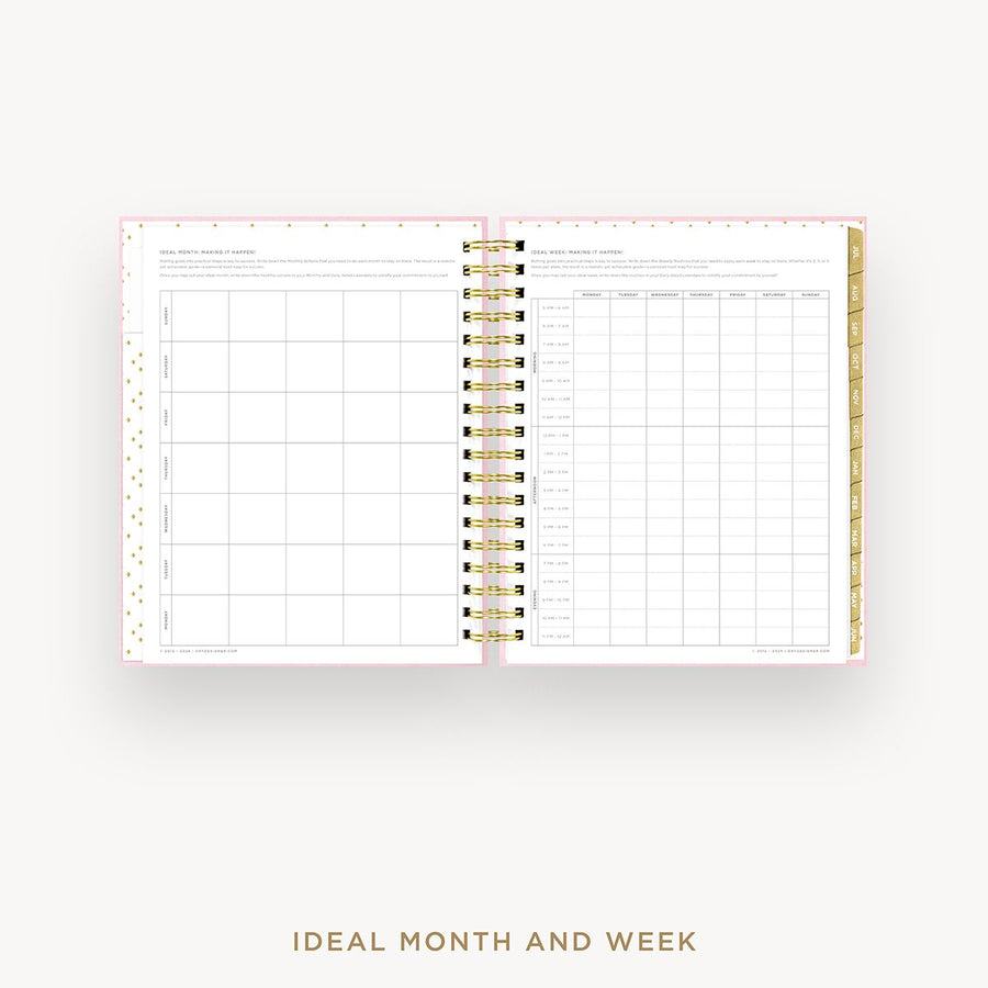 Day Designer 2025-26 daily planner: peony bookcloth cover with ideal week worksheet