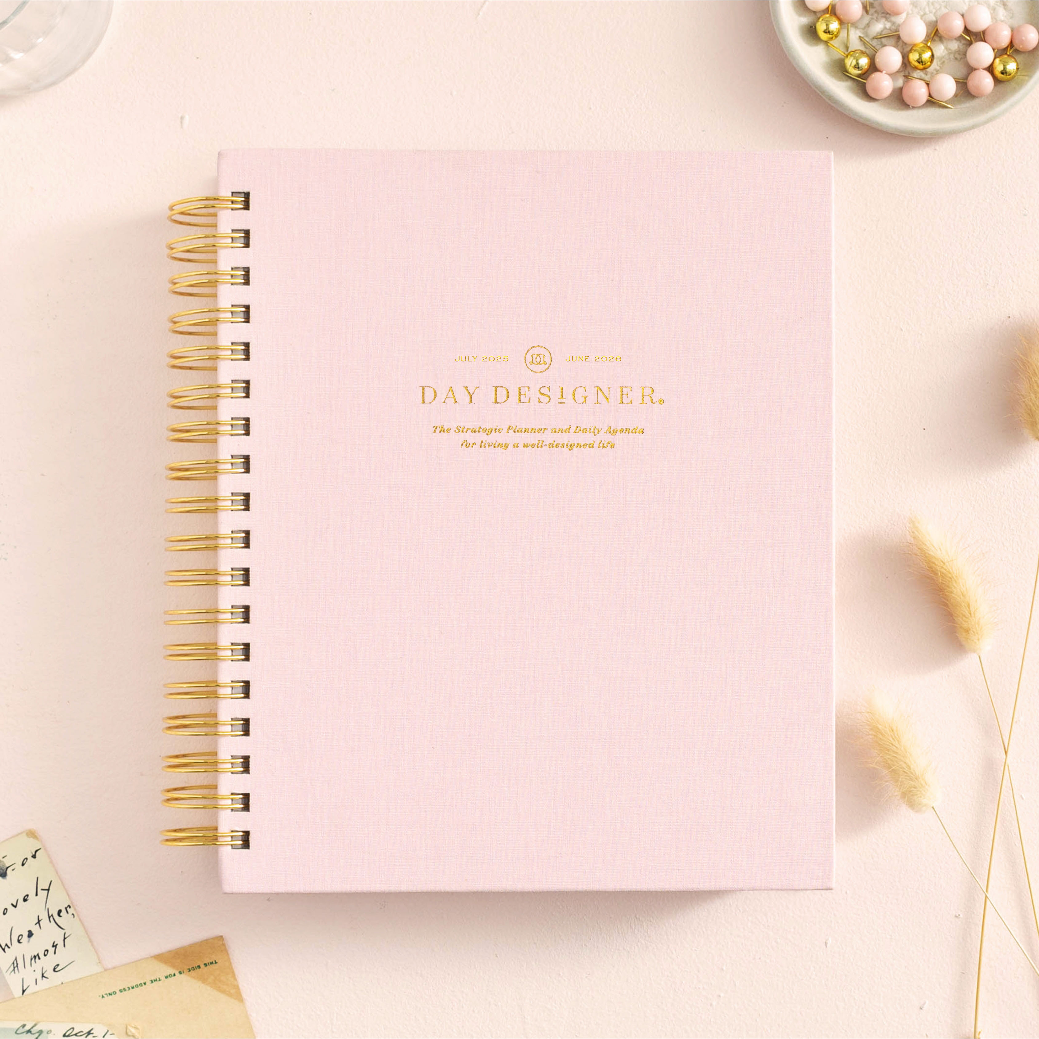 2025-26 Daily Planner: Peony Bookcloth