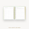 Day Designer 2025-26 daily planner: Sage Bookcloth cover with ideal week worksheet