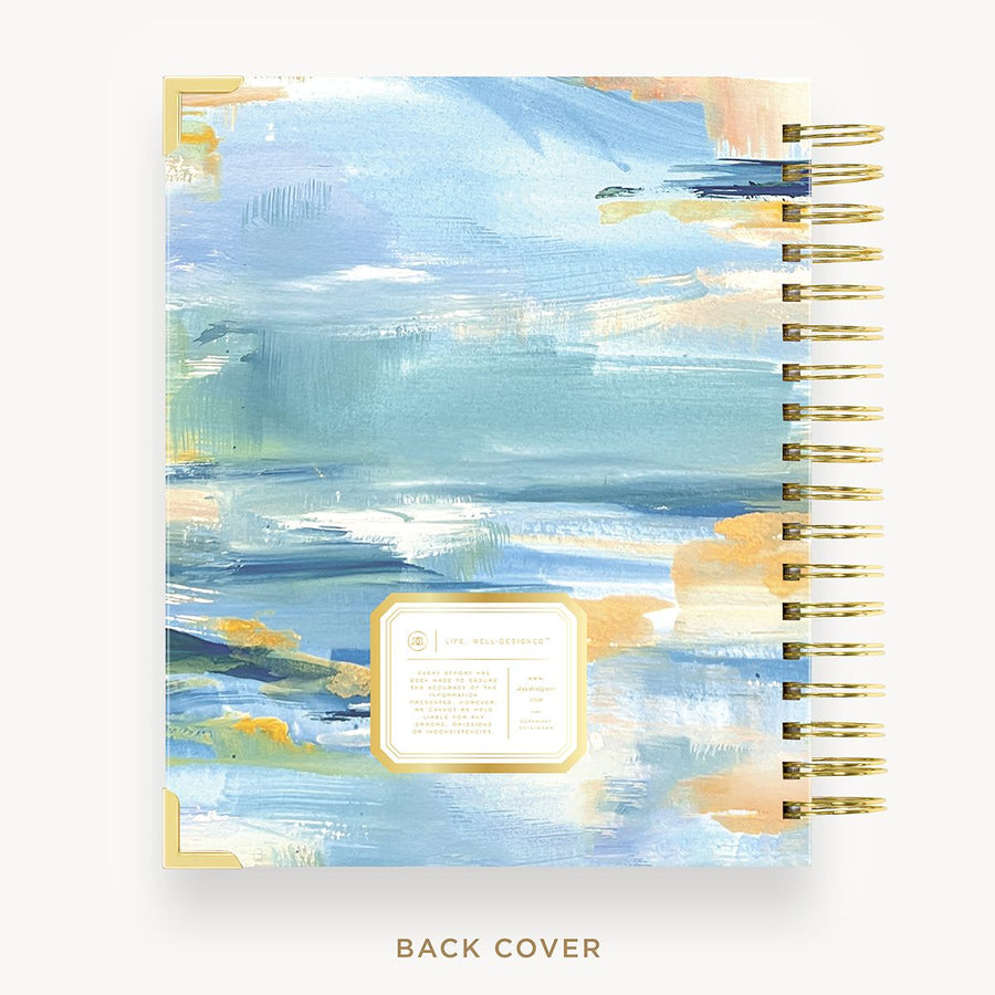 Day Designer 2025-26 daily planner: Sea and Sky back cover with gold detail