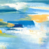 sea and sky cover pattern, blue, gold and white brush strokes