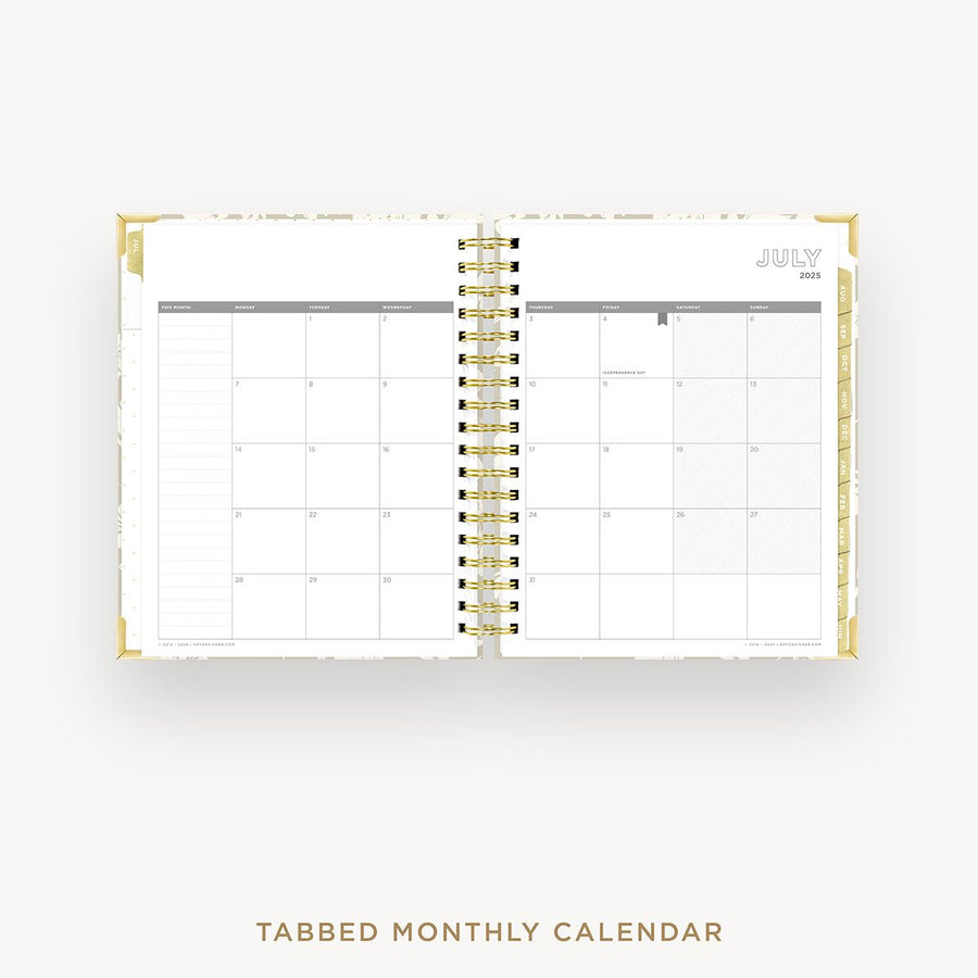 Day Designer 2025-26 daily planner: Silhouette tabbed monthly calendar cover with monthly calendar