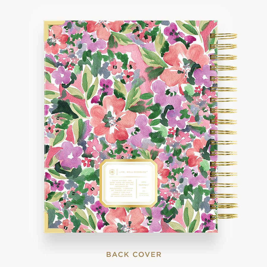 Day Designer 2025-26 daily planner: Ula Bloom back cover with gold detail