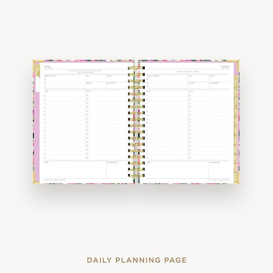 Day Designer 2025-26 daily planner: Ula Bloom cover with daily planning page