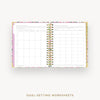 Day Designer 2025-26 daily planner: Ula Bloom cover with goals worksheet