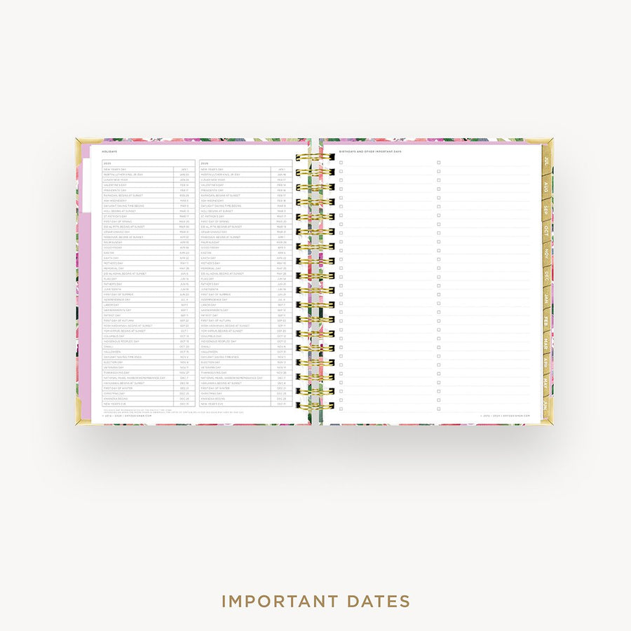 Day Designer 2025-26 daily planner: Ula Bloom cover with holidays