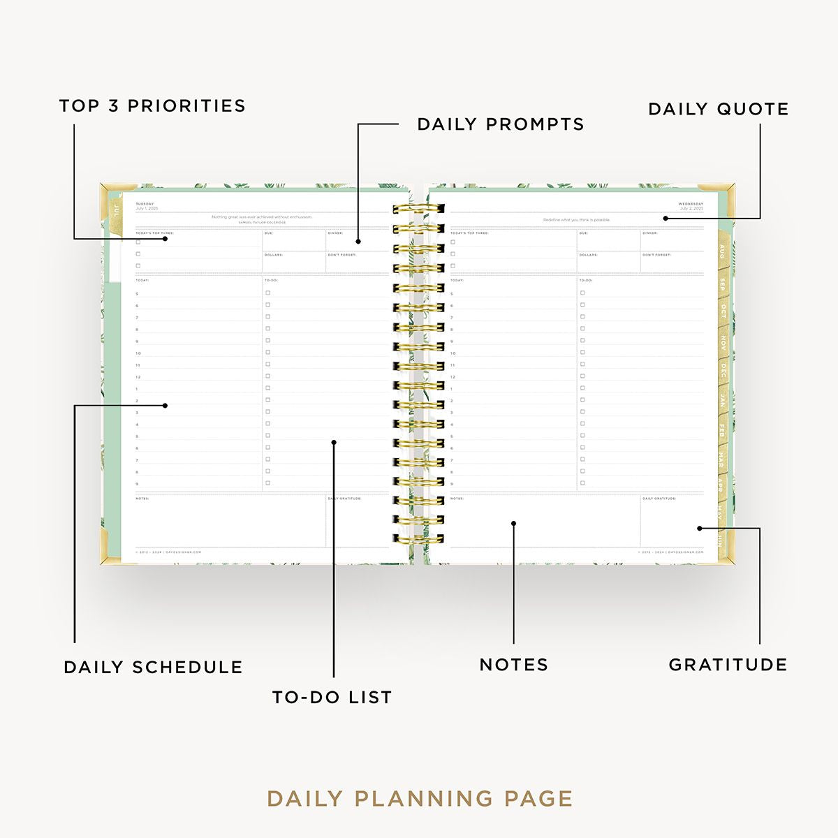 2025-26 Daily Planner: Vintage Garden