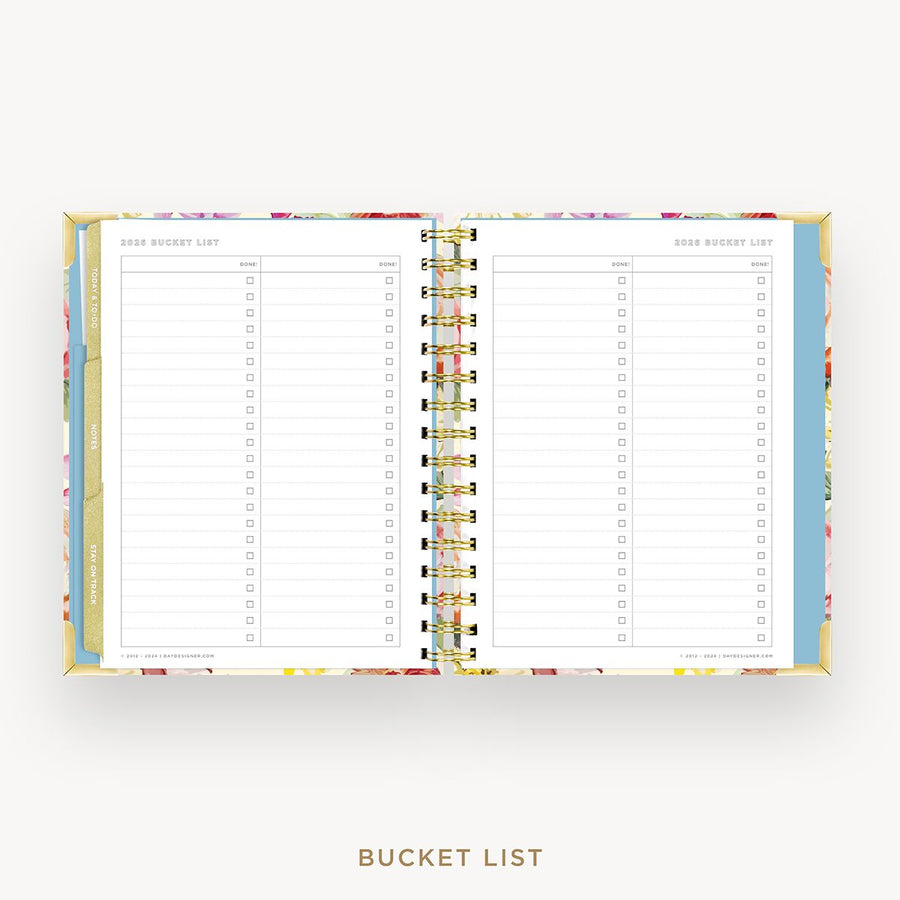 Day Designer 2026 mini weekly planner: oh so lovely cover with bucket list