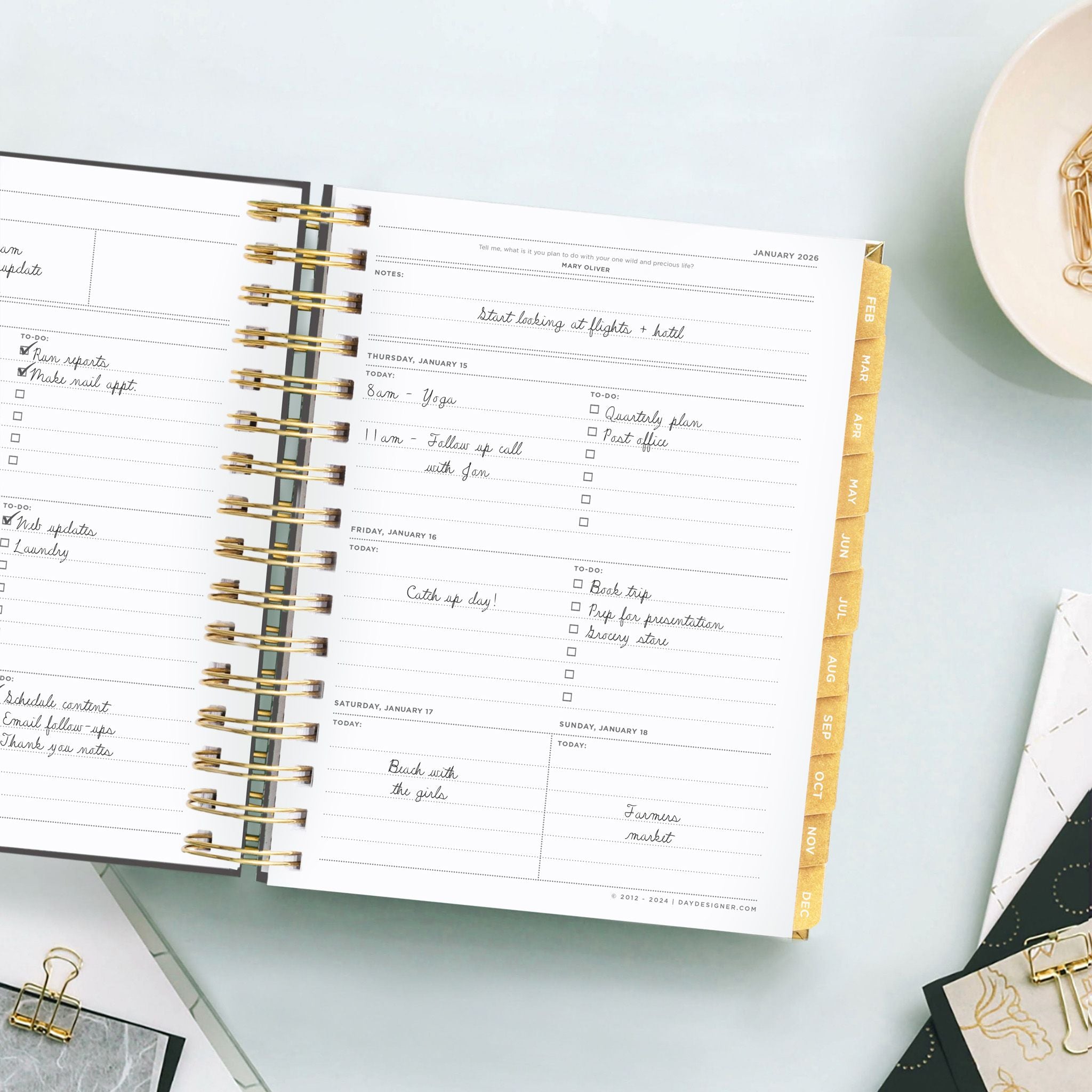 2026 Mini Weekly Planner: Black Stripe