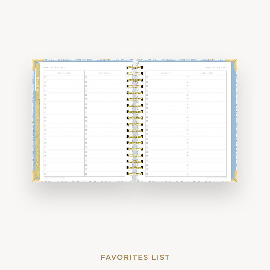 Day Designer 2025-26 weekly planner: Alicia cover with favorite books and movies pages