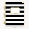 Day Designer 2025-26 weekly planner: Black Stripe hard cover, gold wire binding