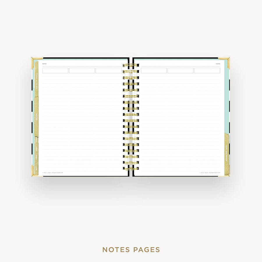 Day Designer 2025-26 weekly planner: Black Stripe cover with note-taking pages