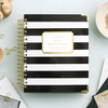 Day Designer 2025-26 weekly planner: Black Stripe beautiful cover agenda book