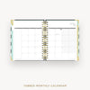 Day Designer 2025-26 weekly planner: Black Stripe cover with monthly calendar