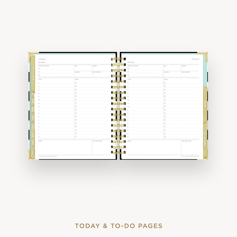 Day Designer 2025-26 weekly planner: Black Stripe cover with undated daily planning pages