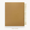 Day Designer 2025-26 weekly planner: Caramel Latte cover with back cover with gold detail