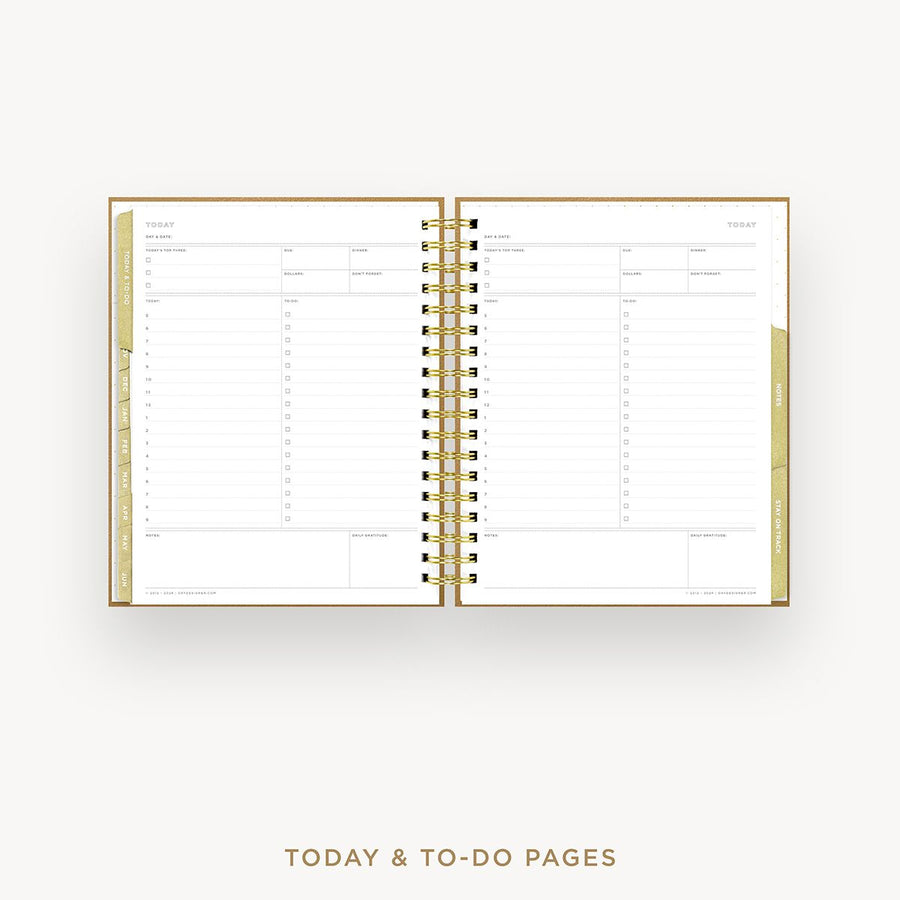 Day Designer 2025-26 weekly planner: Caramel Latte cover with undated daily planning pages