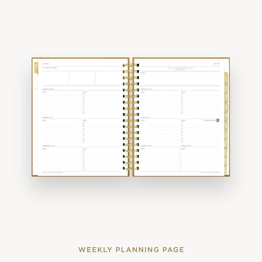 Day Designer 2025-26 weekly planner: Caramel Latte cover  with weekly planning pages