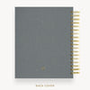 Day Designer 2025-26 weekly planner: Charcoal Bookcloth cover with back cover with gold detail