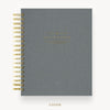 Day Designer 2025-26 weekly planner: Charcoal Bookcloth hard cover, gold wire binding