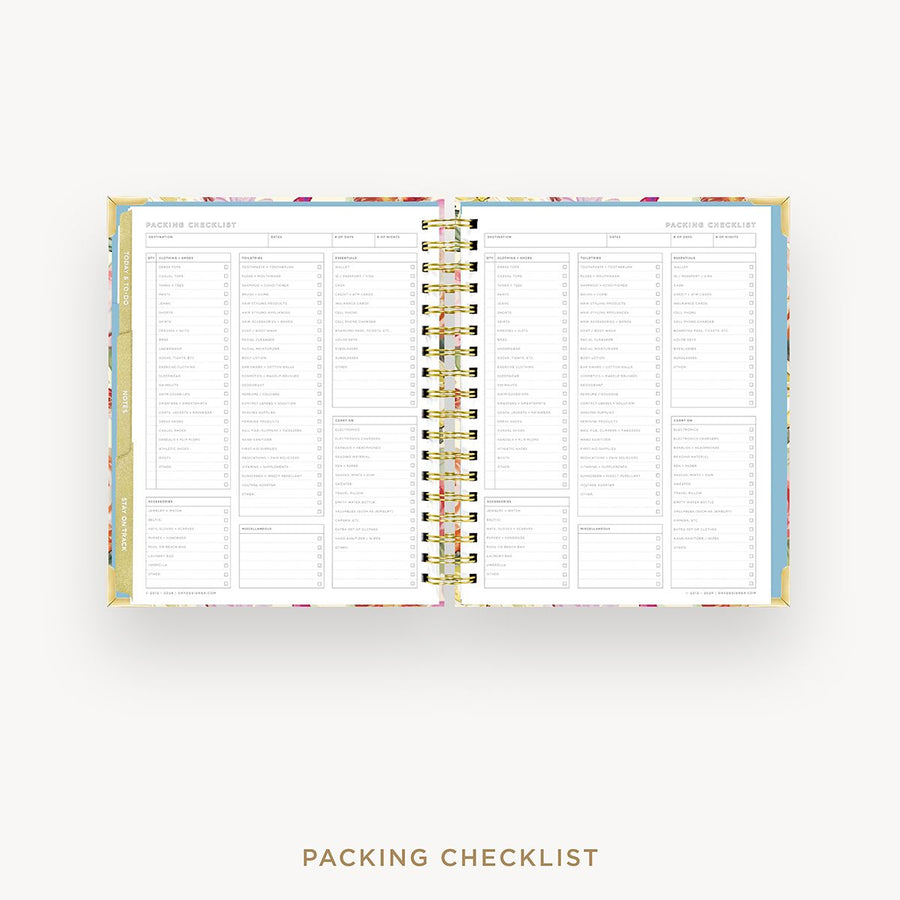 Day Designer 2025-26 weekly planner: Oh So Lovely cover with packing checklist