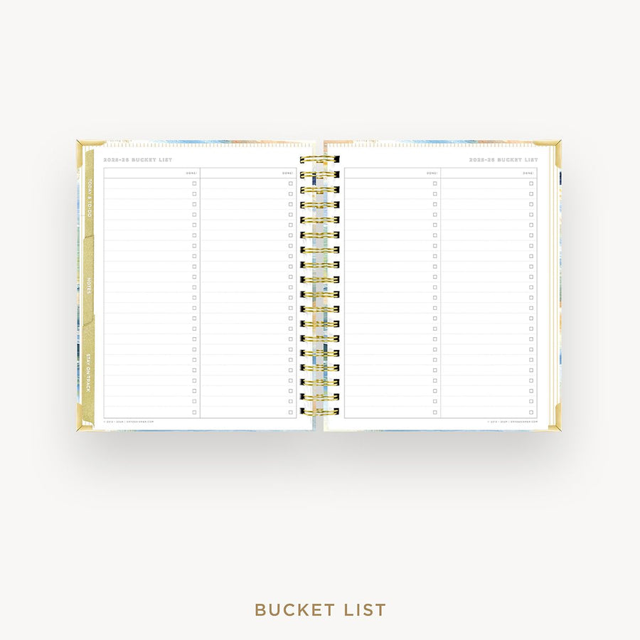 Day Designer 2025-26 weekly planner: Sea and Sky cover with bucket list