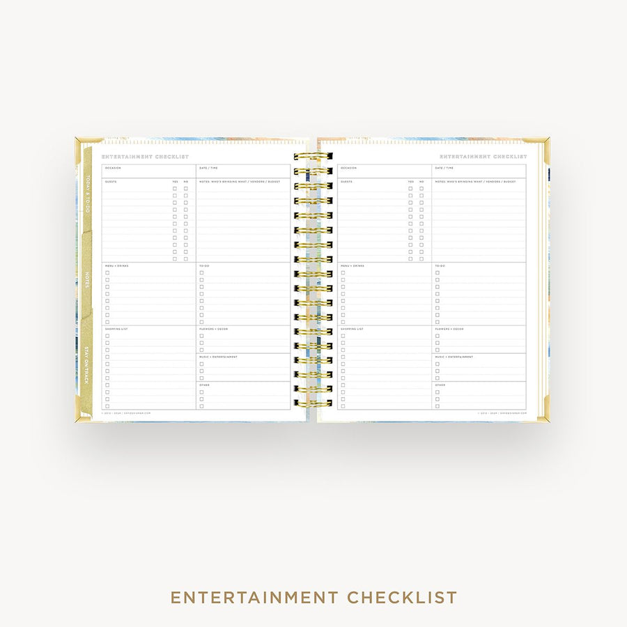 Day Designer 2025-26 weekly planner: Sea and Sky cover with entertainment party planner