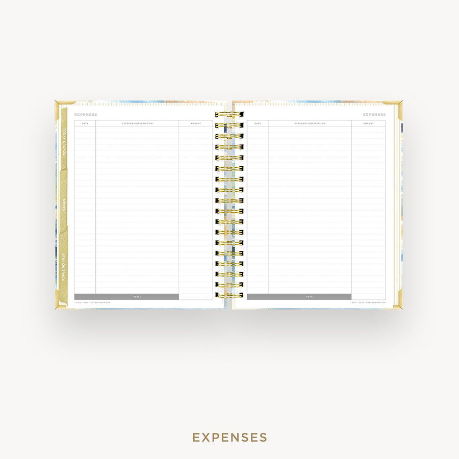 Day Designer 2025-26 weekly planner: Sea and Sky cover with expense tracking pages