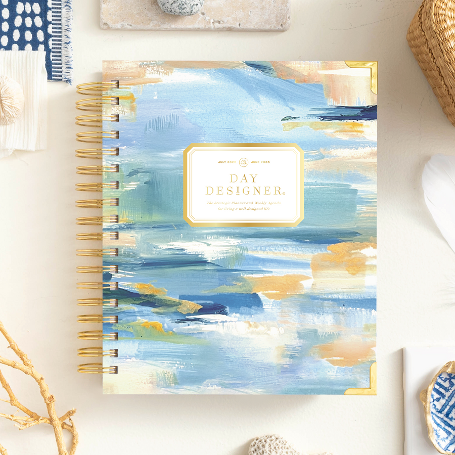 Day Designer 2025-26 weekly planner: Sea and Sky beautiful cover agenda book