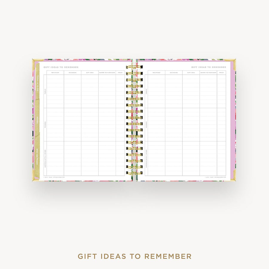 Day Designer 2025-26 weekly planner: Ula Bloom cover with gift ideas pages