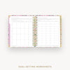 Day Designer 2025-26 weekly planner: Ula Bloom cover with goals worksheet