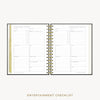 Day Designer 2026-27 mini weekly planner: Classic Black Pebble Texture cover with entertainment party planner