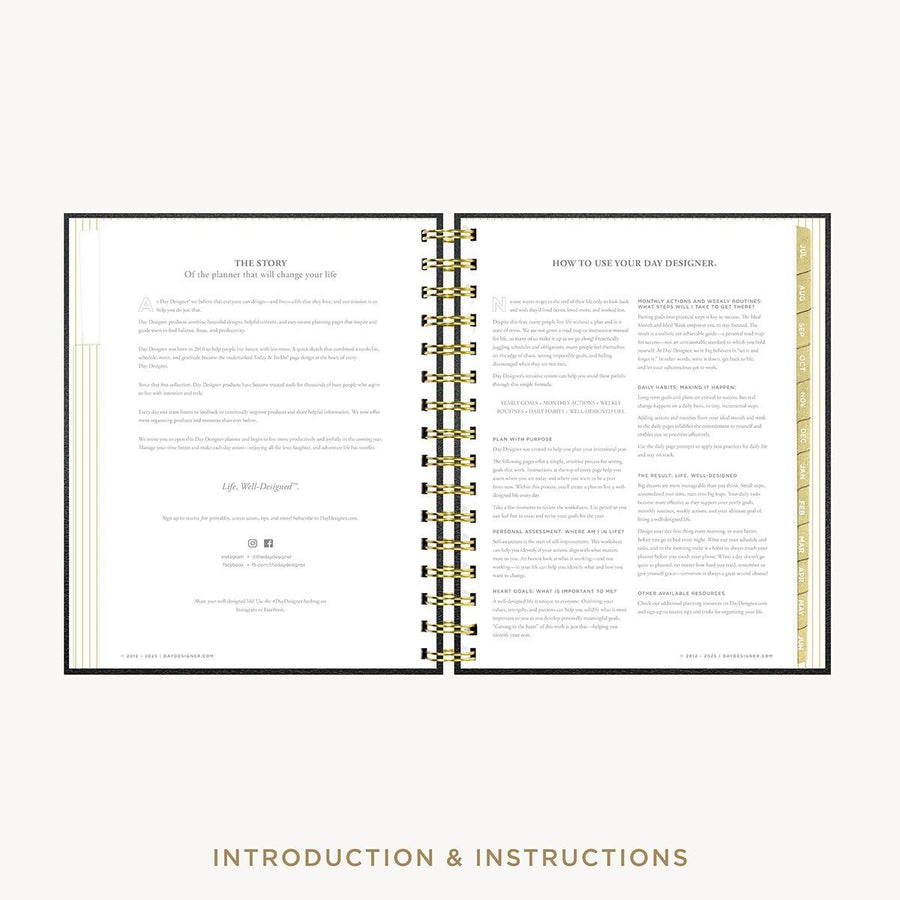 Day Designer 2026-27 mini weekly planner: Classic Black Pebble Texture cover with introduction