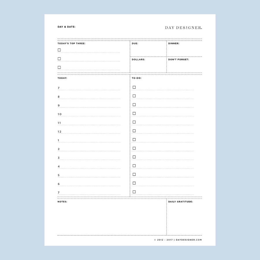 Free Mini Daily Planner Page Printable