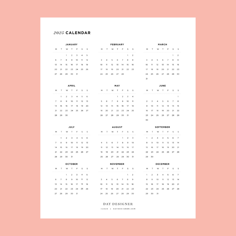 Free 2025 Calendar Printable