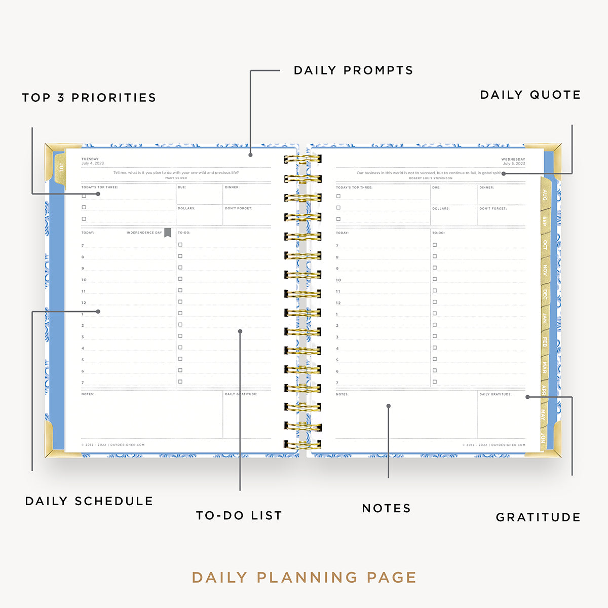2023-24 Mini Daily Planner: Serenity Tile