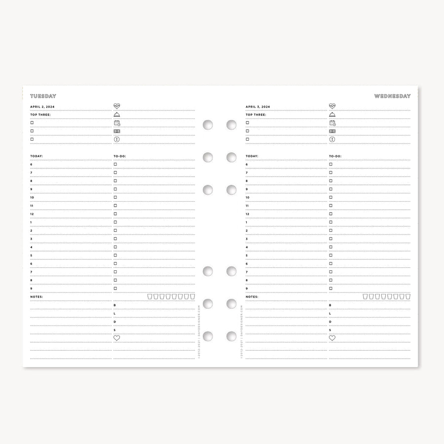 Q2 2024 Daily Planning Pages, A5 Planner