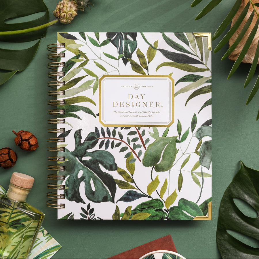 Day Designer 2023-24 Daily Planner Bali with beautiful cover agenda book.