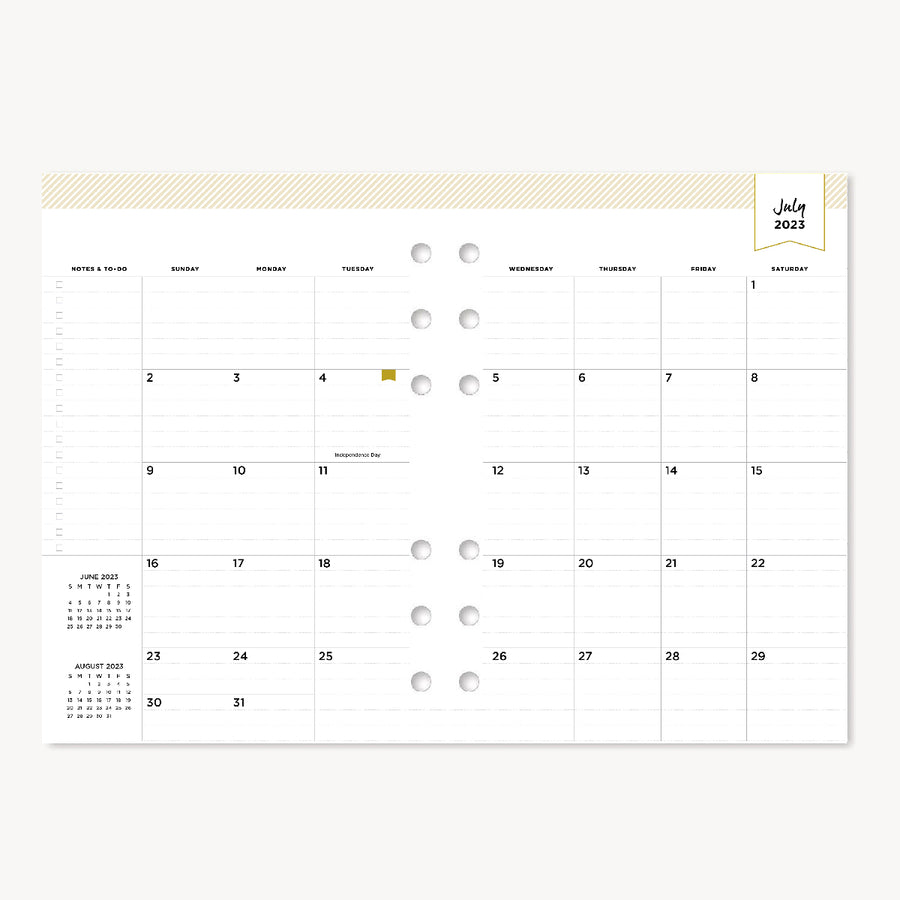 A5 Planner Inserts: 2023-24 Weekly/Monthly A5 (Academic Year)