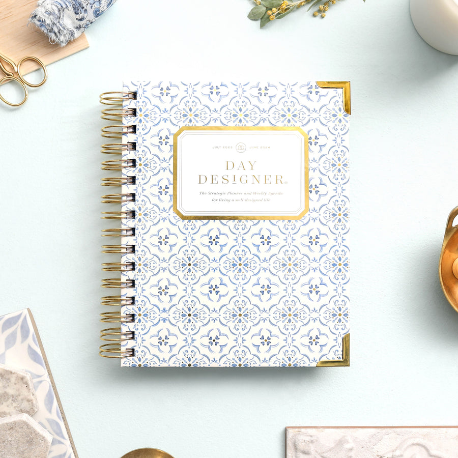 Day Designer's 2023-24 Weekly Mini Planner Casa Bella with beautiful cover agenda book.