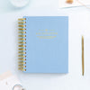 Day Designer's 2023-24 Daily Mini Planner Chambray Bookcloth with beautiful cover agenda book.