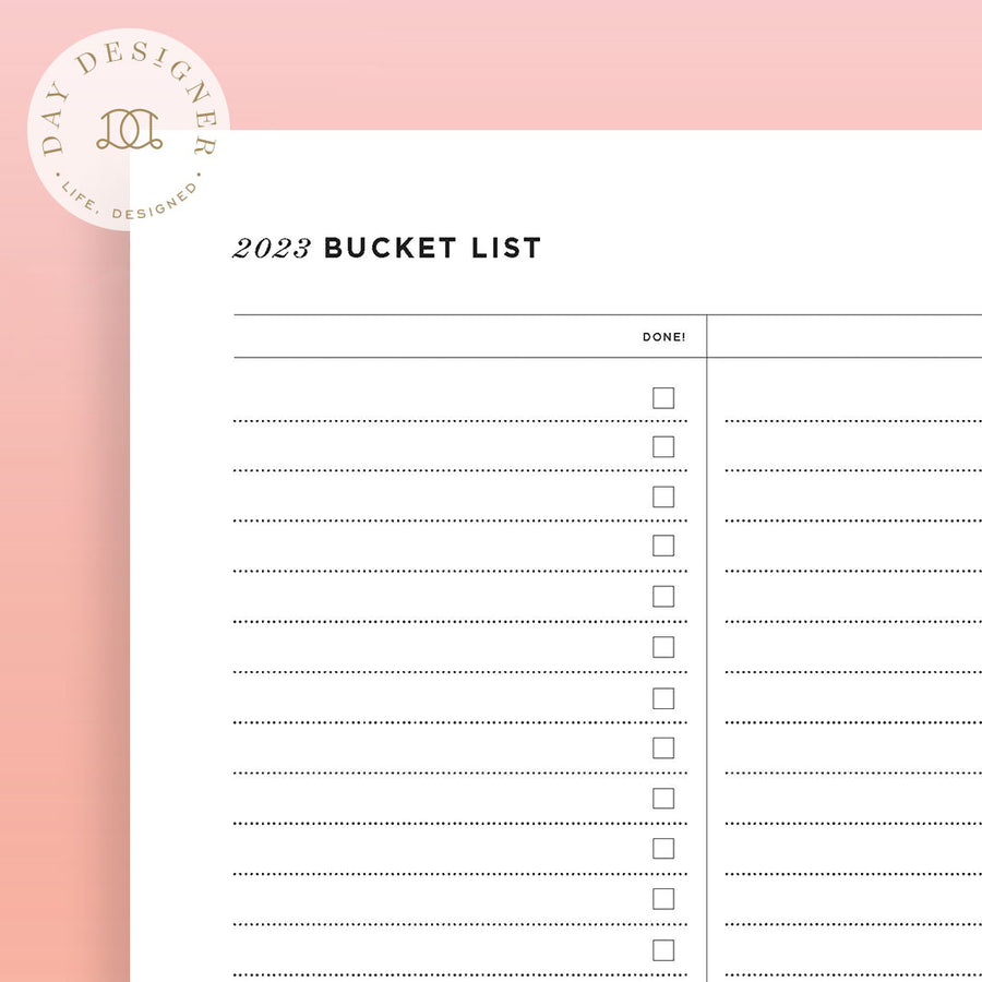 2023 Bucket List Printable PDF