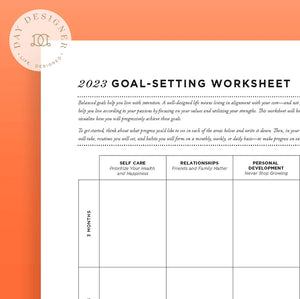 Free 2023 Goal Setting Worksheet Printable