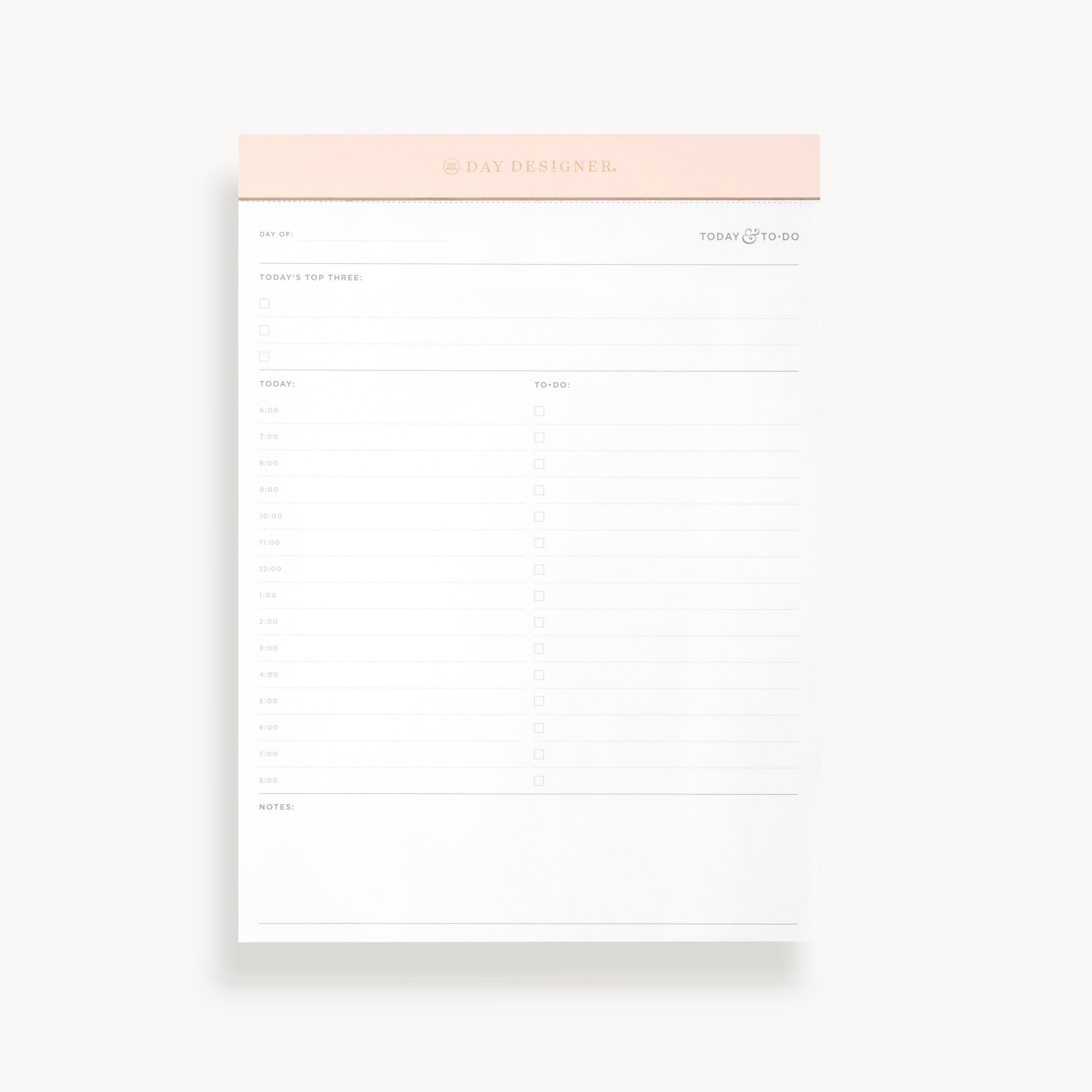 Daily Desktop Planner Pad: Blush