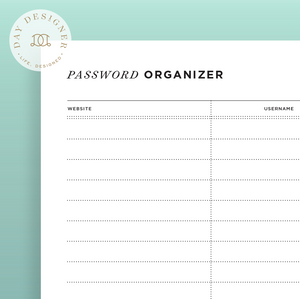 Free Password Log Printable