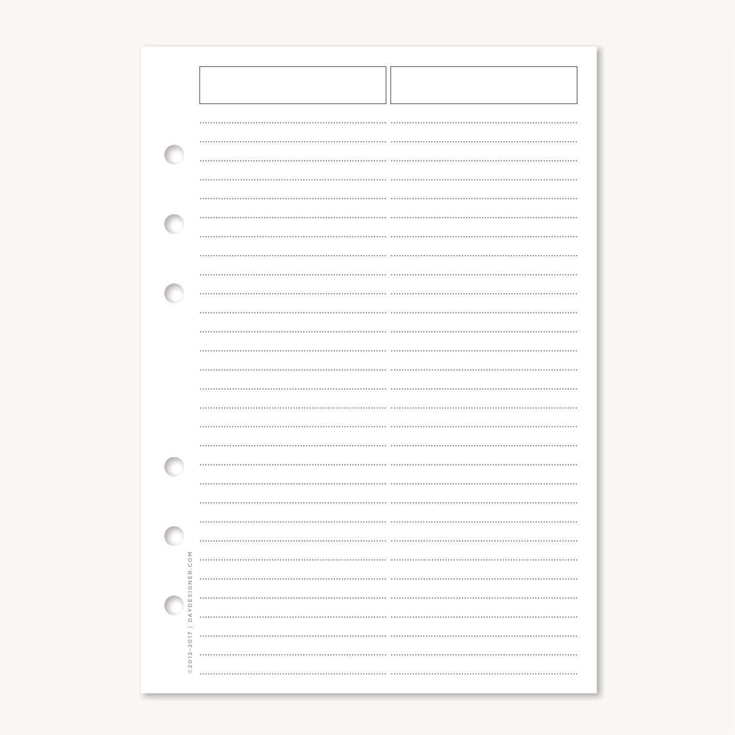 A5 Planner Inserts: Lined Planner Note Pages