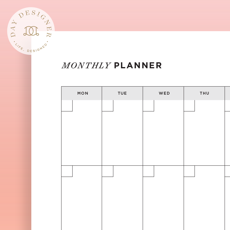 Free Printable Monthly Calendar View | Day Designer