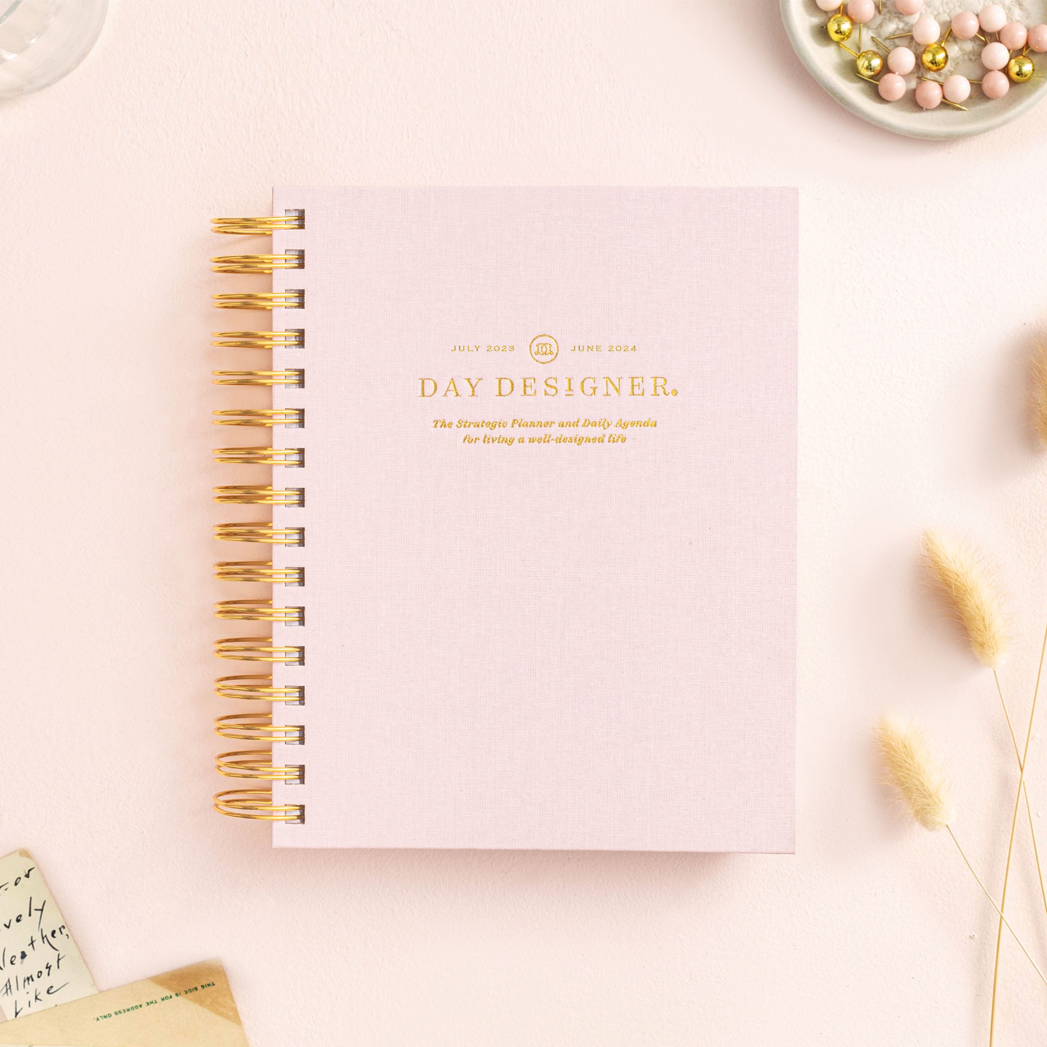 2023-24 Mini Daily Planner: Peony Bookcloth