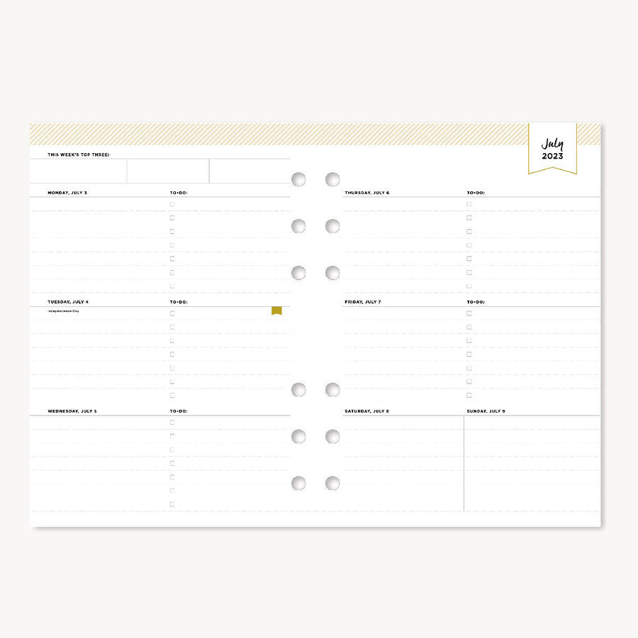 A5 Planner Inserts: 2023-24 Weekly/Monthly A5 (Academic Year)