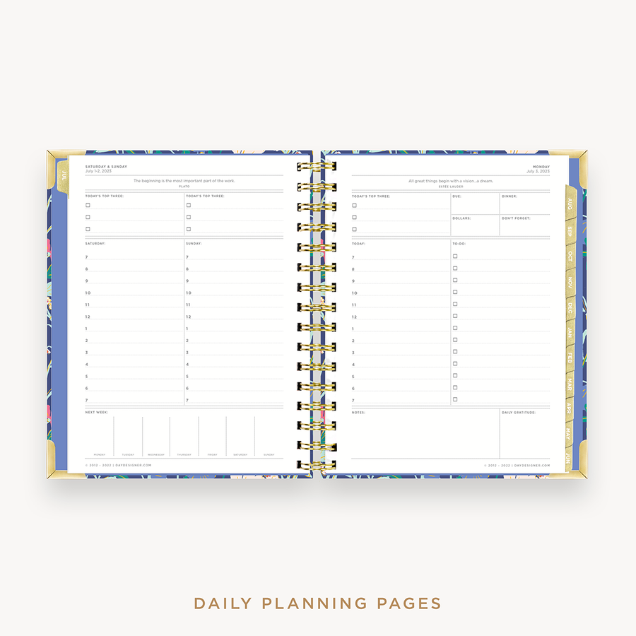 Day Designer's 2023-24 Daily Mini Planner Wildlfowers with daily planning page.
